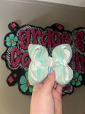Mint and white 4 inch